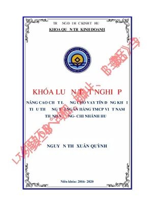 Nâng cao chất lượng cho vay tín dụng cho tiểu thương tại