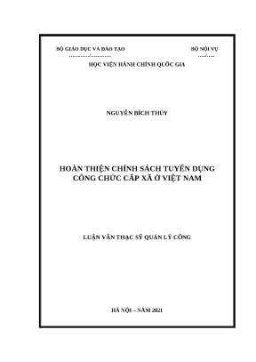 Cải thiện chính sách tuyển dụng công chức cấp xã tại