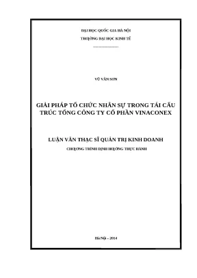 Giải pháp tổ chức nhân sự trong tái cấu trúc Tổng công