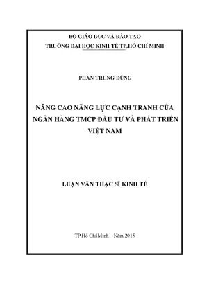 Luận văn Nâng cao năng lực cạnh tranh ngân hàng BIDV