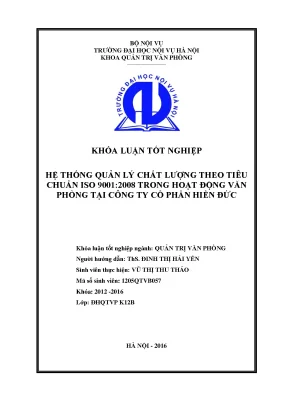 Hệ thống quản lý chất lượng ISO 9001:2008 trong hoạt