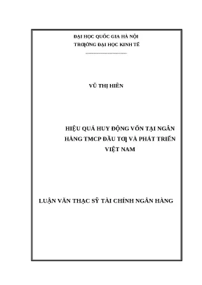 Luận văn: Hiệu quả huy động vốn tại ngân hàng BIDV