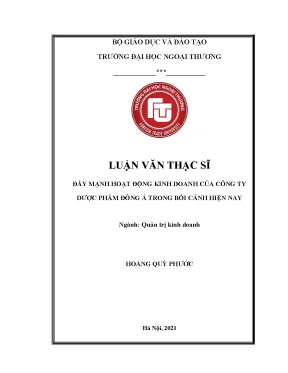 Chiến lược đẩy mạnh kinh doanh cho Công ty Dược phẩm