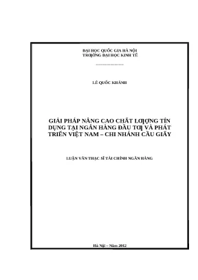 Giải pháp nâng cao chất lượng tín dụng tại BIDV Cầu Giấy