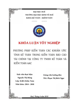 Khóa luận kiểm toán các khoản ước tính kế toán tại AAC