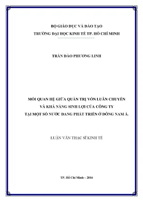 Quản trị vốn luân chuyển và khả năng sinh lợi của công ty