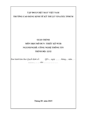 Giáo Trình Thiết Kế Web Ngành Công Nghệ Thông Tin Trung Cấp