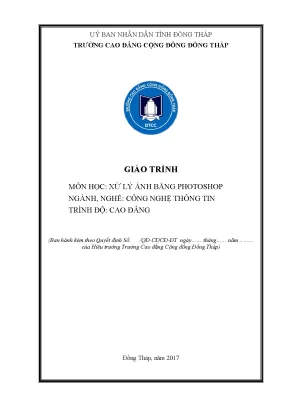 Giáo Trình Photoshop: Hướng Dẫn Xử Lý Ảnh Cho Sinh Viên 