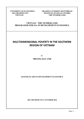 Nghiên cứu về nghèo đa chiều tại khu vực phía Nam Việt Nam