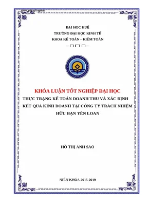 Khóa luận Kế toán doanh thu & KQKD tại công ty Yên Loan