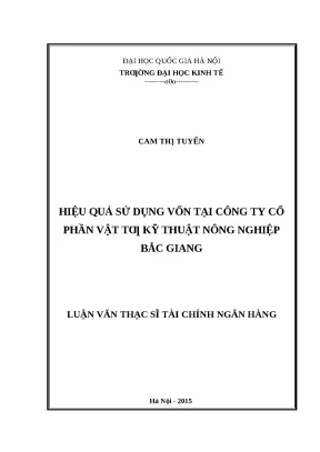 Nâng cao hiệu quả sử dụng vốn tại Công ty Cổ phần Vật tư