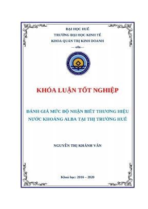 Đánh giá nhận biết thương hiệu nước khoáng Alba tại Huế