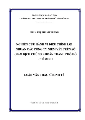 Nghiên cứu hành vi điều chỉnh lợi nhuận của các công ty