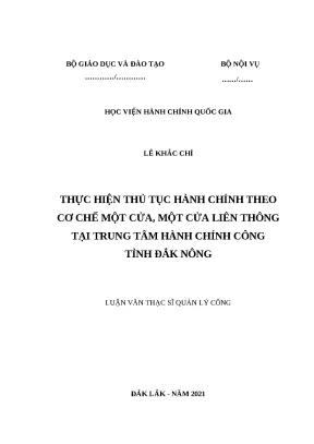 Thực hiện thủ tục hành chính một cửa tại Đắk Nông
