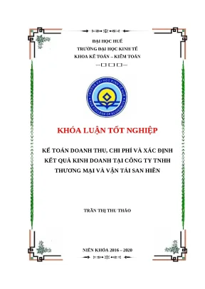 Khóa luận kế toán doanh thu, chi phí & kết quả kinh doanh