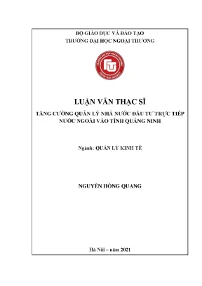 Tăng cường quản lý đầu tư trực tiếp nước ngoài tại Quảng