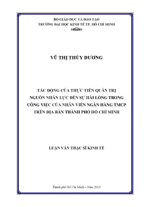 Tác động của quản trị nguồn nhân lực đến sự hài lòng của