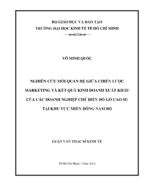 Nghiên cứu mối quan hệ giữa chiến lược marketing và kết