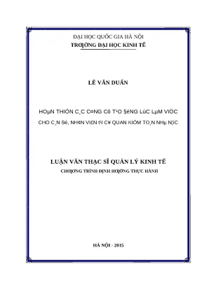 Cải thiện công cụ tạo động lực làm việc cho cán bộ Kiểm