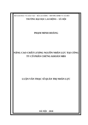Nâng cao chất lượng nguồn nhân lực tại công ty chứng
