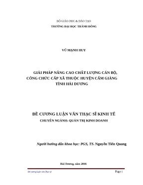 Giải pháp nâng cao chất lượng cán bộ công chức cấp xã