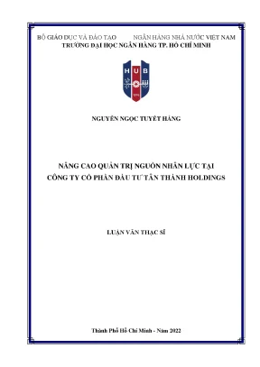 Cải thiện quản trị nguồn nhân lực tại Tân Thành Holdings