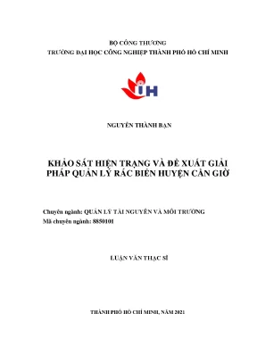 Giải pháp quản lý rác biển huyện Cần Giờ: Khảo sát và