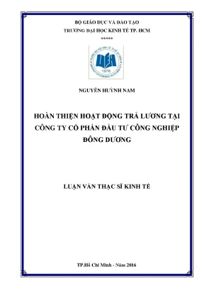 Cải Tiến Hoạt Động Trả Lương Tại Công Ty Cổ Phần Đầu Tư