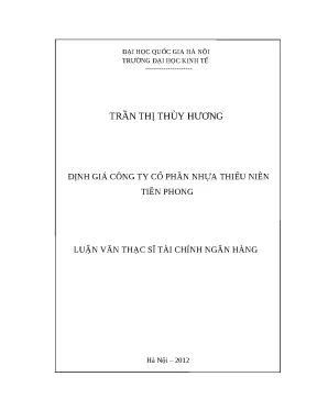 Định Giá Công Ty Cổ Phần Nhựa Thiếu Niên Tiền Phong:
