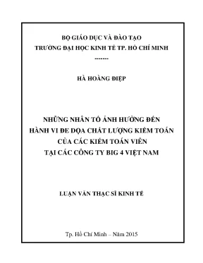 Những Nhân Tố Ảnh Hưởng Đến Hành Vi Đe Dọa Chất Lượng