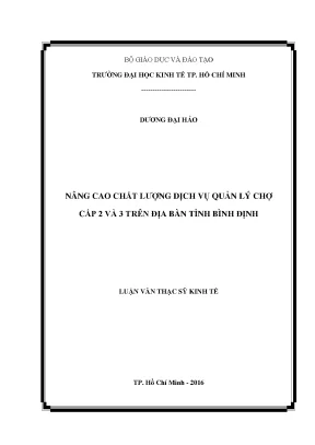 Nâng cao chất lượng dịch vụ quản lý chợ tại Bình Định