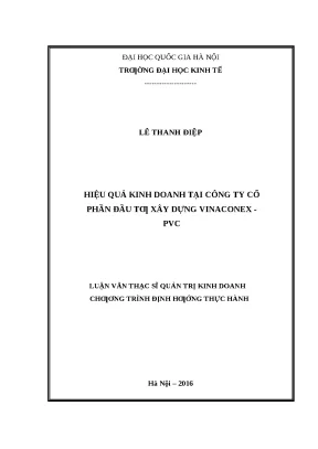 Nâng cao hiệu quả kinh doanh tại Vinaconex PVC: Nghiên