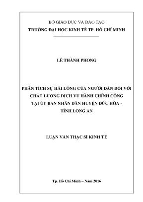 Phân Tích Sự Hài Lòng Của Người Dân Về Dịch Vụ Hành