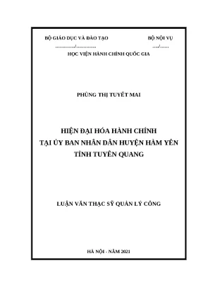 Luận văn HĐH hành chính huyện Hàm Yên (Thực trạng, giải
