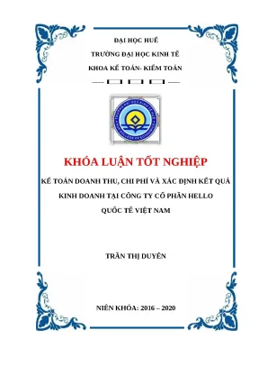 Phân Tích Kế Toán Doanh Thu, Chi Phí và Kết Quả Kinh