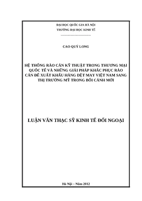 Giải pháp vượt rào cản kỹ thuật xuất khẩu hàng dệt may