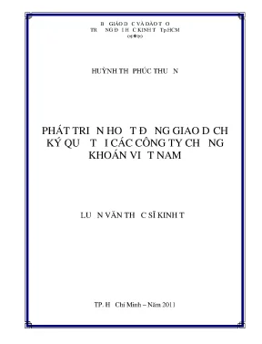 Phát Triển Giao Dịch Ký Quỹ Tại Các Công Ty Chứng Khoán