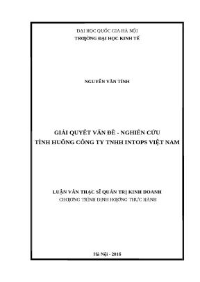 Luận văn thạc sĩ: Giải quyết vấn đề tại Intops Việt Nam