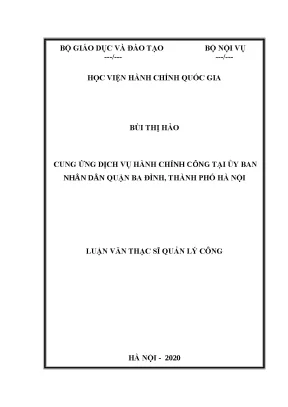 Cung ứng dịch vụ hành chính công tại quận Ba Đình, Hà Nội