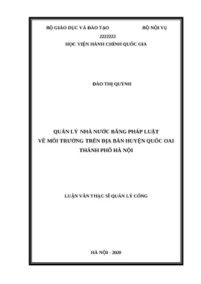 Quản lý nhà nước về môi trường tại huyện Quốc Oai, Hà Nội
