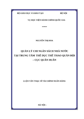 Quản lý ngân sách nhà nước tại Trung tâm thể dục thể