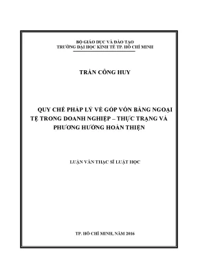 Quy chế pháp lý góp vốn ngoại tệ trong doanh nghiệp: