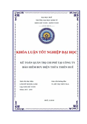 Kế toán quản trị chi phí tại công ty bảo hiểm (Khóa luận)