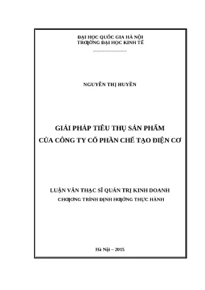 Giải pháp nâng cao tiêu thụ sản phẩm tại Công ty Cổ phần