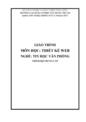 Giáo Trình Thiết Kế Web Cho Nghề Tin Học Văn Phòng Trung Cấp