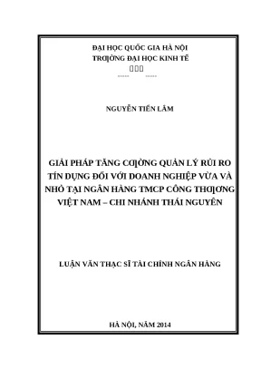 Giải pháp quản lý rủi ro tín dụng cho doanh nghiệp vừa