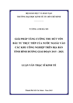 Giải pháp thu hút vốn đầu tư trực tiếp nước ngoài vào