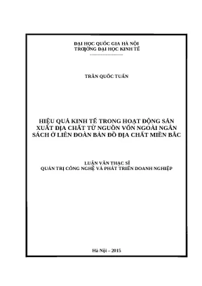 Hiệu Quả Kinh Tế Trong Sản Xuất Địa Chất Từ Nguồn Vốn