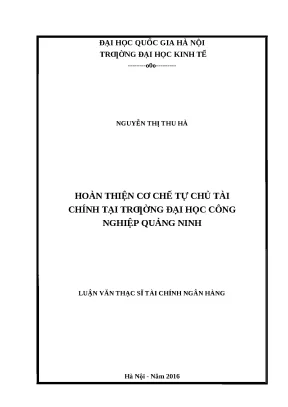 Luận văn: Tự chủ tài chính ĐH Công nghiệp Quảng Ninh