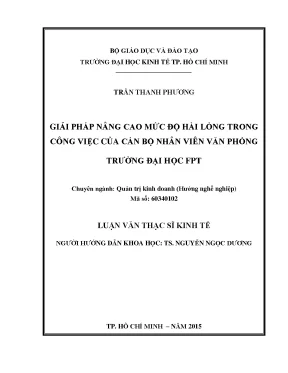 Giải pháp nâng cao mức độ hài lòng trong công việc tại